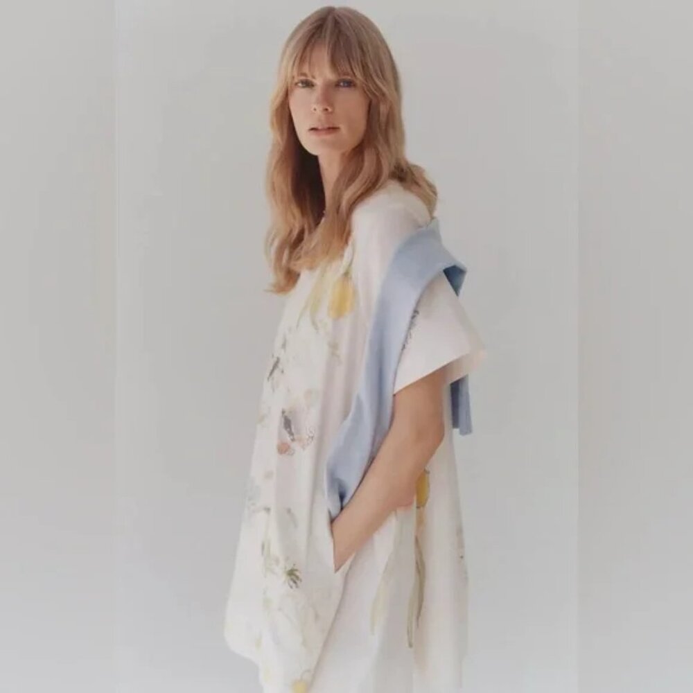 Anthropologie The Swan Gossip Emmy Short-Sleeve Swing Mini Dress